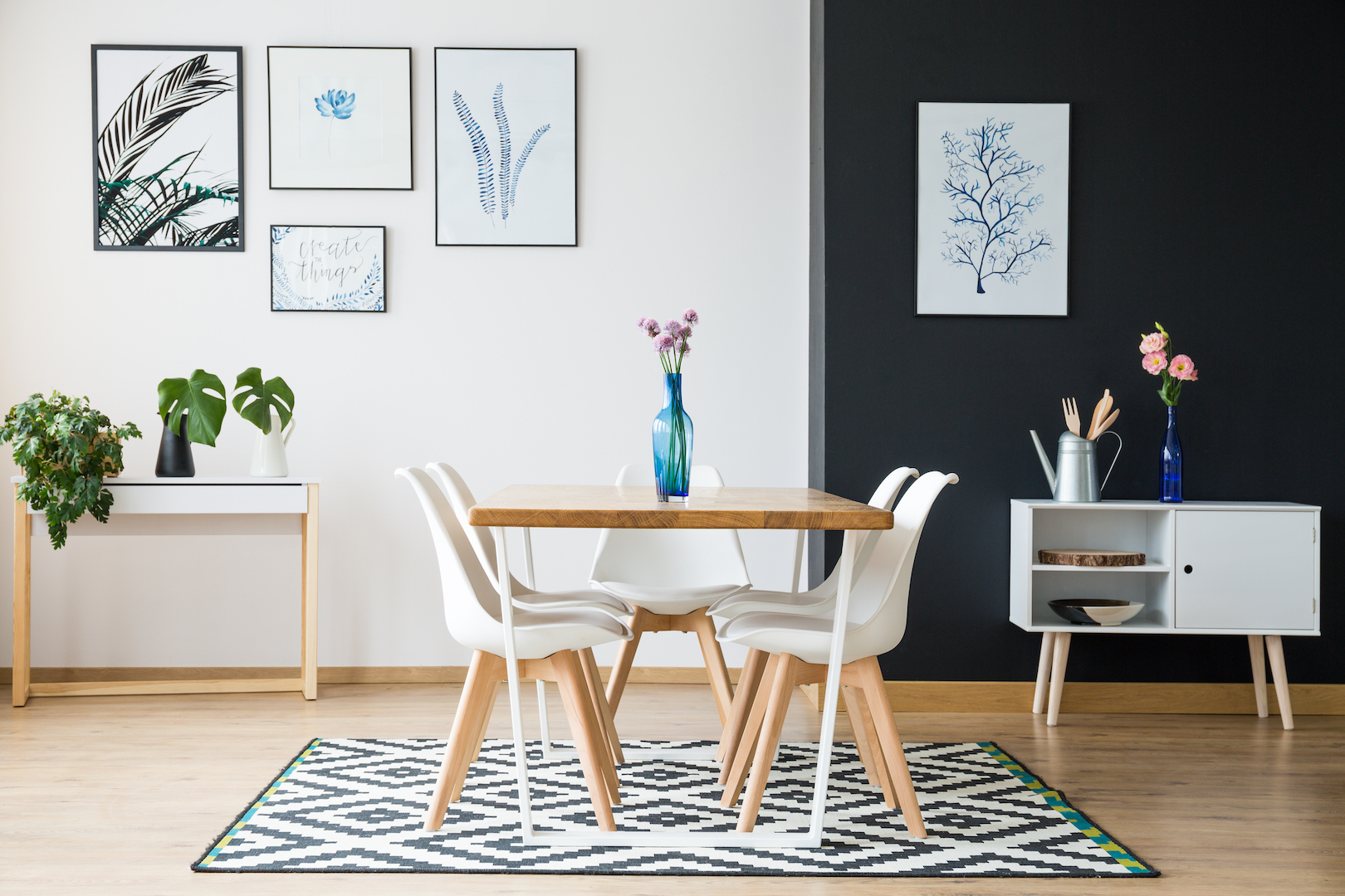Table standing on carpet Renovated Apartment at Last Floor